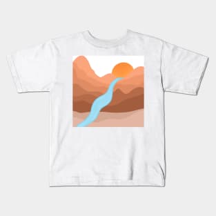 Sunset in Desert landscape Kids T-Shirt